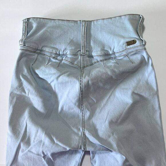 AREA‎ 7 Women's Light Blue Skinny Stretch Jeans with Braided Hem and Lift Effect - Picture 15 of 16